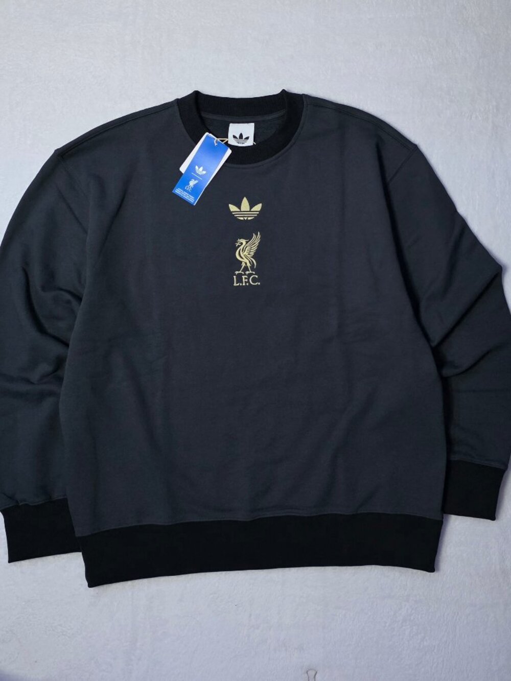 Adidas Liverpool FC Carbon & Gold Crewneck Sweatshirt Men's Large KC7801